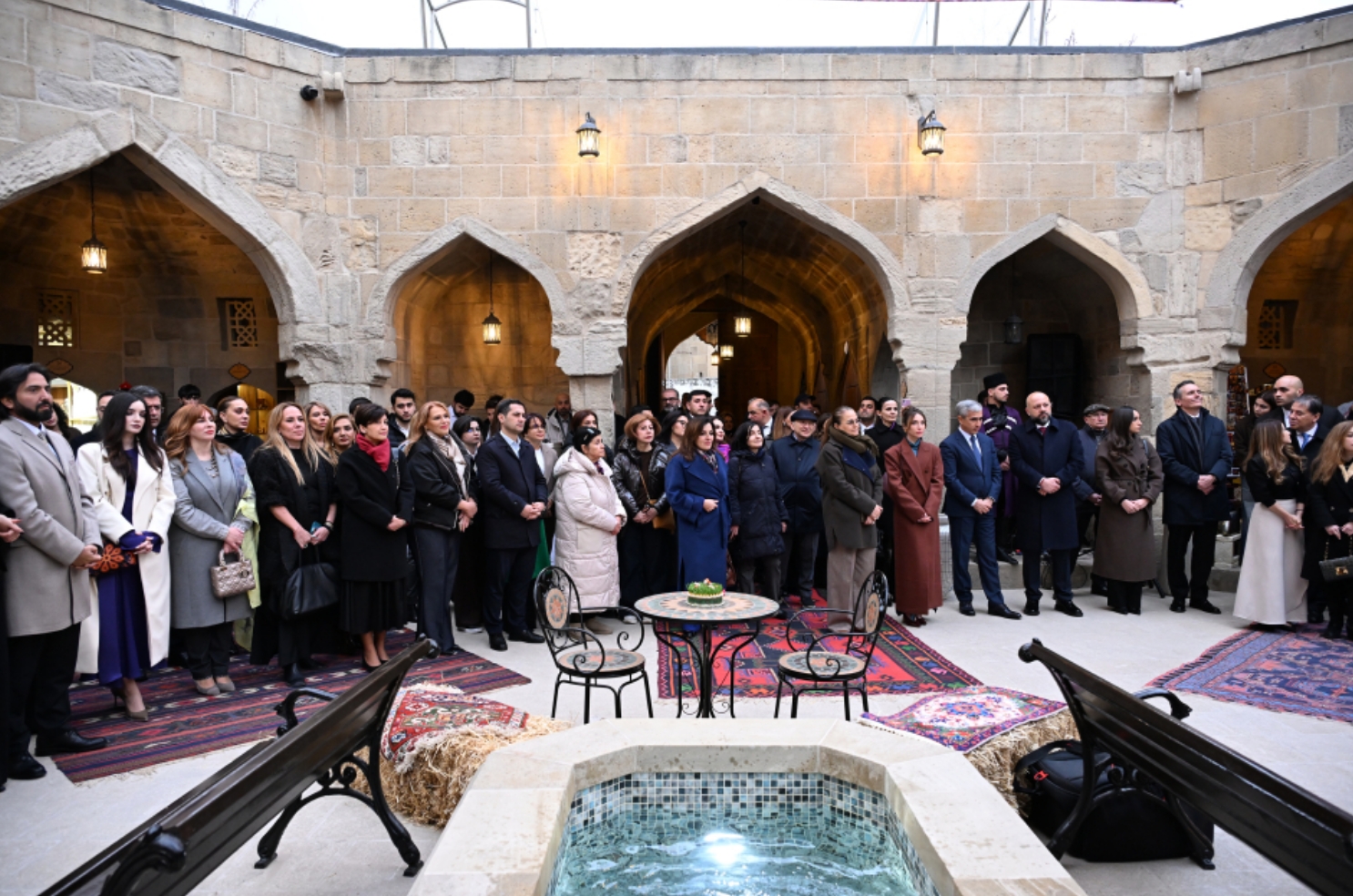 Алена Алиева на открытии Бухарского караван-сарая после восстановительных работ