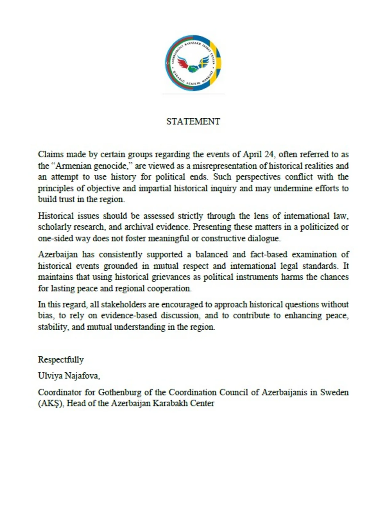 Азербайджанская диаспора в Европе осудила высказывания Мамдани