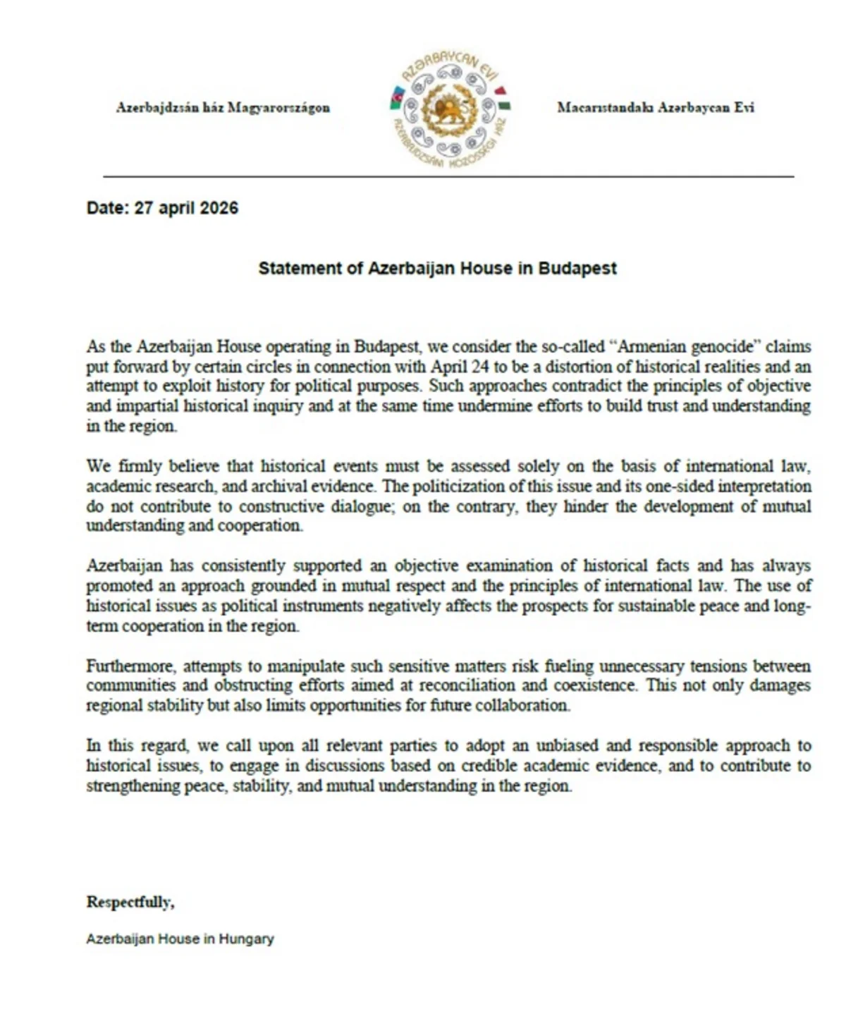 Азербайджанская диаспора в Европе осудила высказывания Мамдани