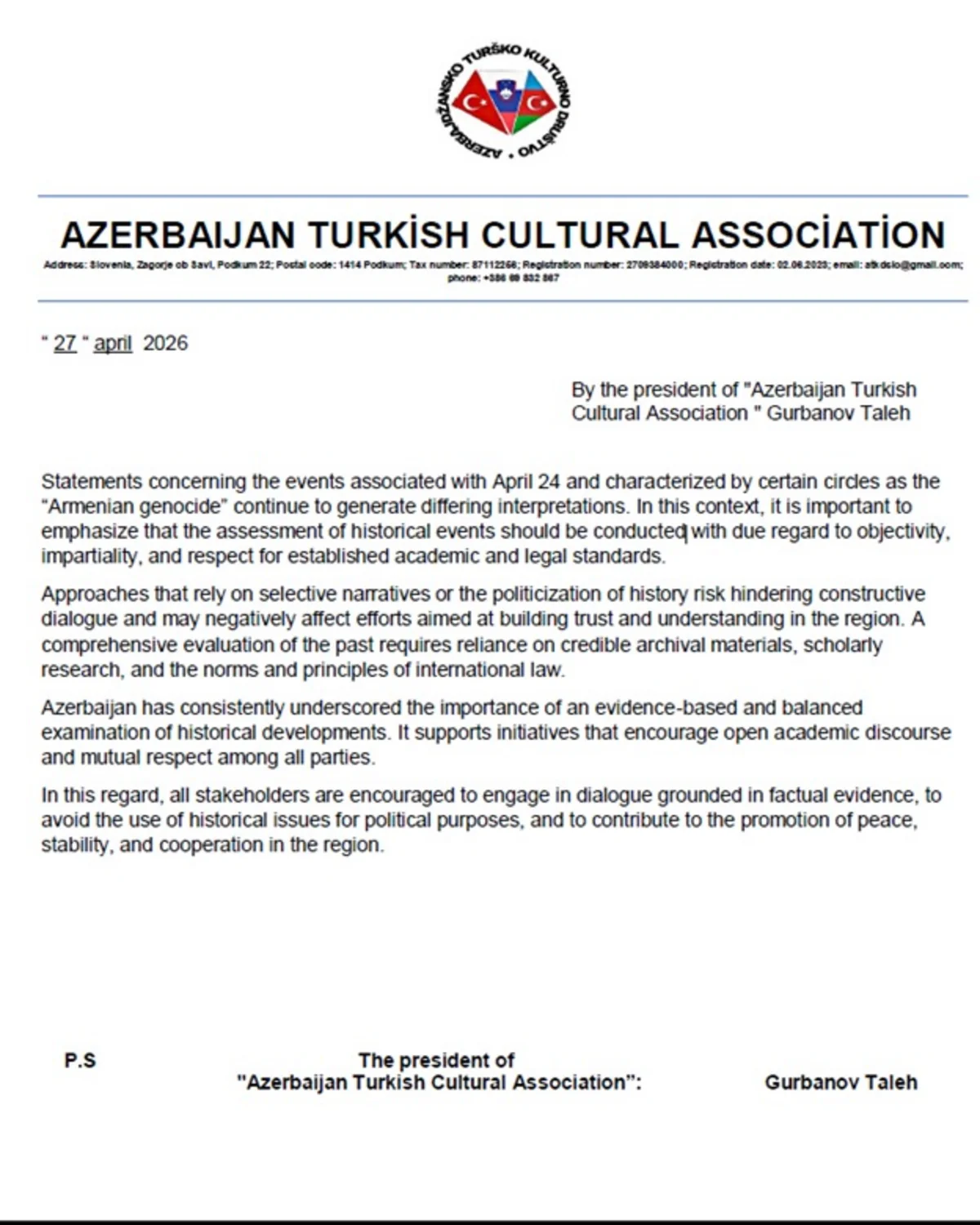 Азербайджанская диаспора в Европе осудила высказывания Мамдани