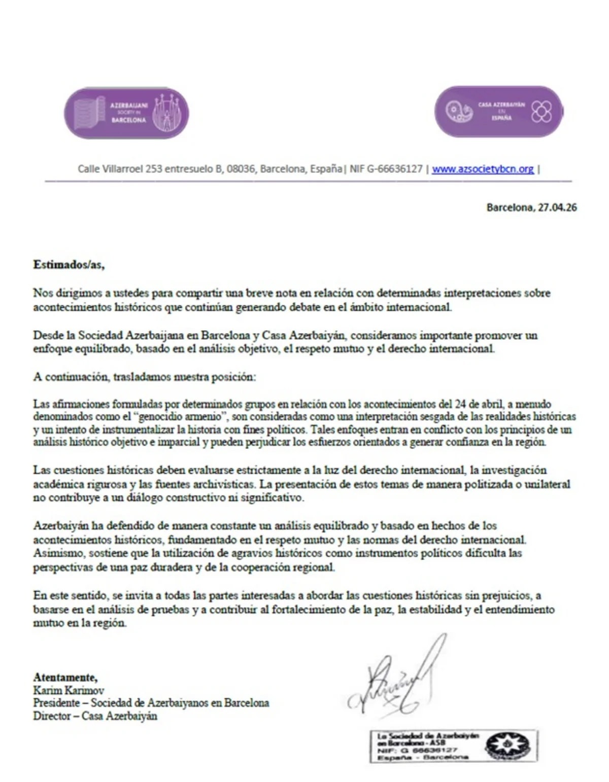 Азербайджанская диаспора в Европе осудила высказывания Мамдани