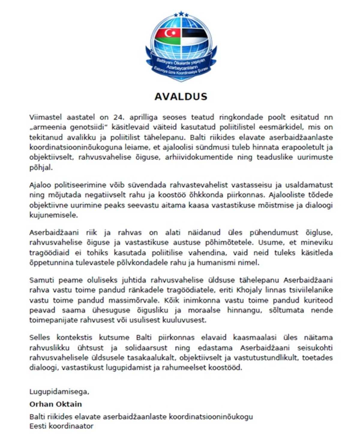 Азербайджанская диаспора в Европе осудила высказывания Мамдани