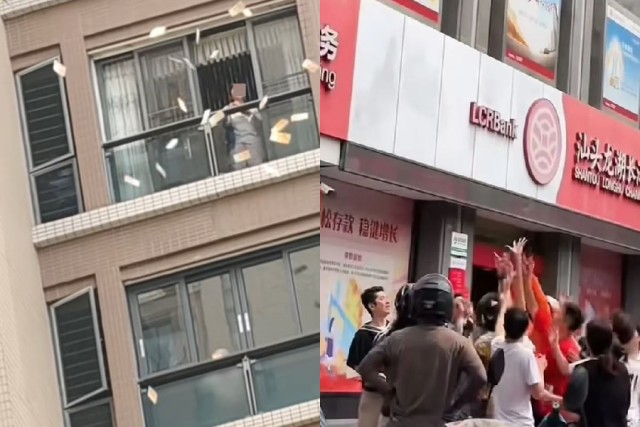 Дождь из денег: женщина выбросила миллионы с балкона