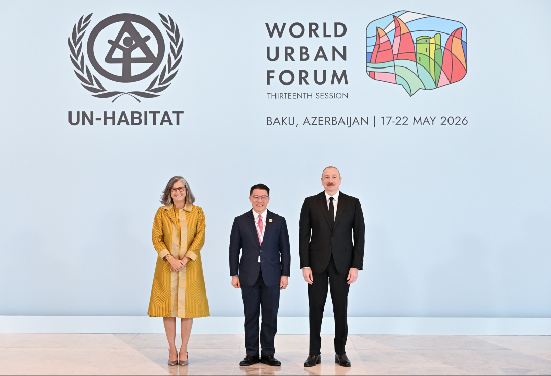 Ильхам Алиев принимает участие в церемонии открытия WUF13