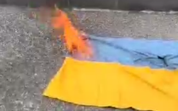 В Ереване сожгли флаг Украины