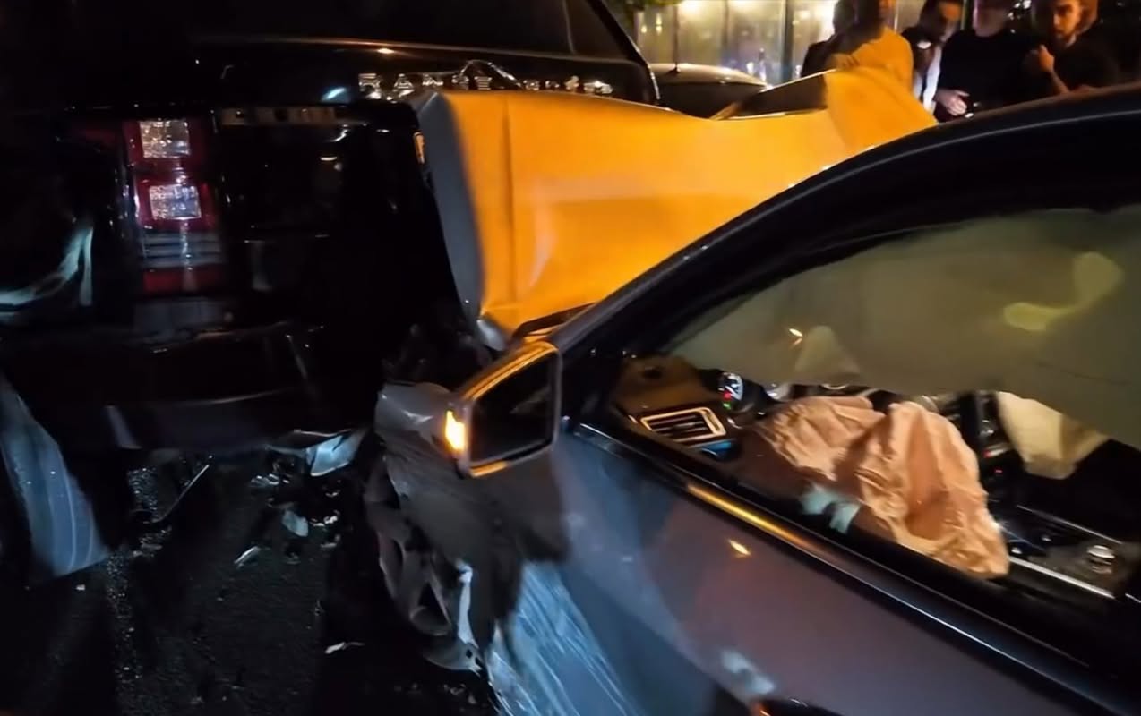 В Белом городе Баку произошла одна из самых дорогих цепных аварий