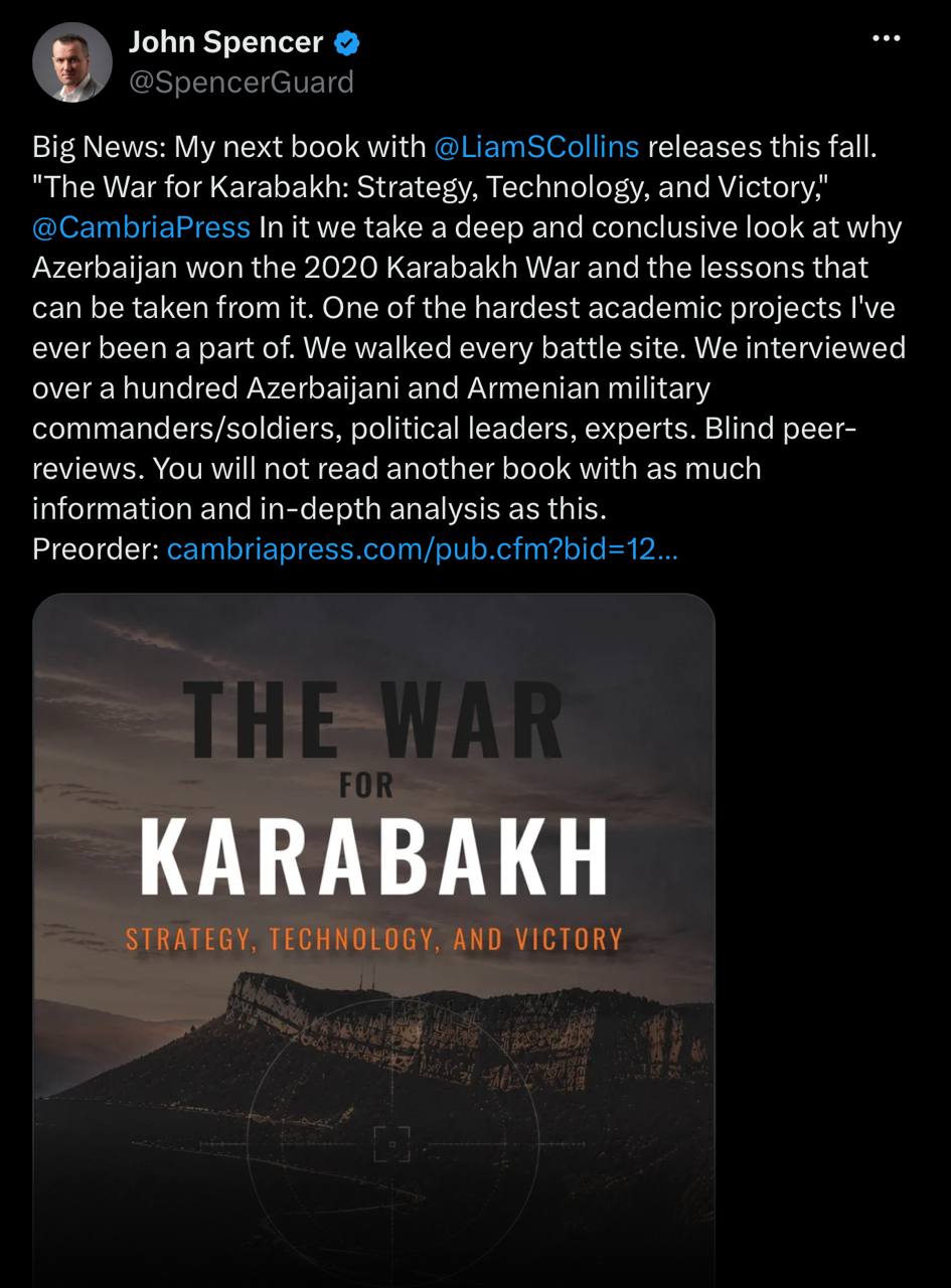 Джон Спенсер выпускает книгу о победе Азербайджана в Карабахской войне 2 Джон Спенсер выпускает книгу о победе Азербайджана в Карабахской войне
