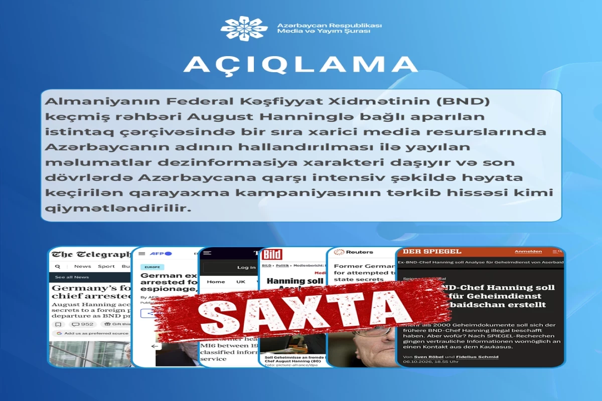 В Баку назвали дезинформацией сообщения о работе экс-главы немецкой разведки на Азербайджан 2 В Баку назвали дезинформацией сообщения о работе экс-главы немецкой разведки на Азербайджан